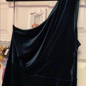 One shoulder velvet cocktail dress